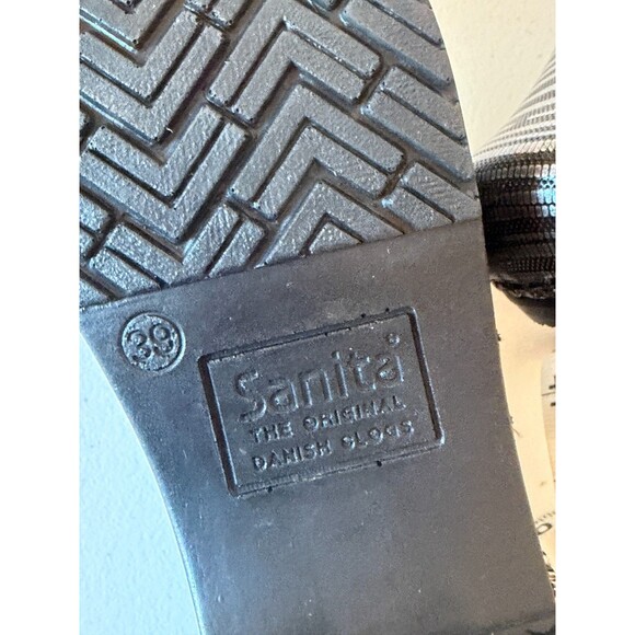 Sanita Koi Original Danish Clogs Shoes Womens EU 39 Slip-on Black Striped - Picture 8 of 10